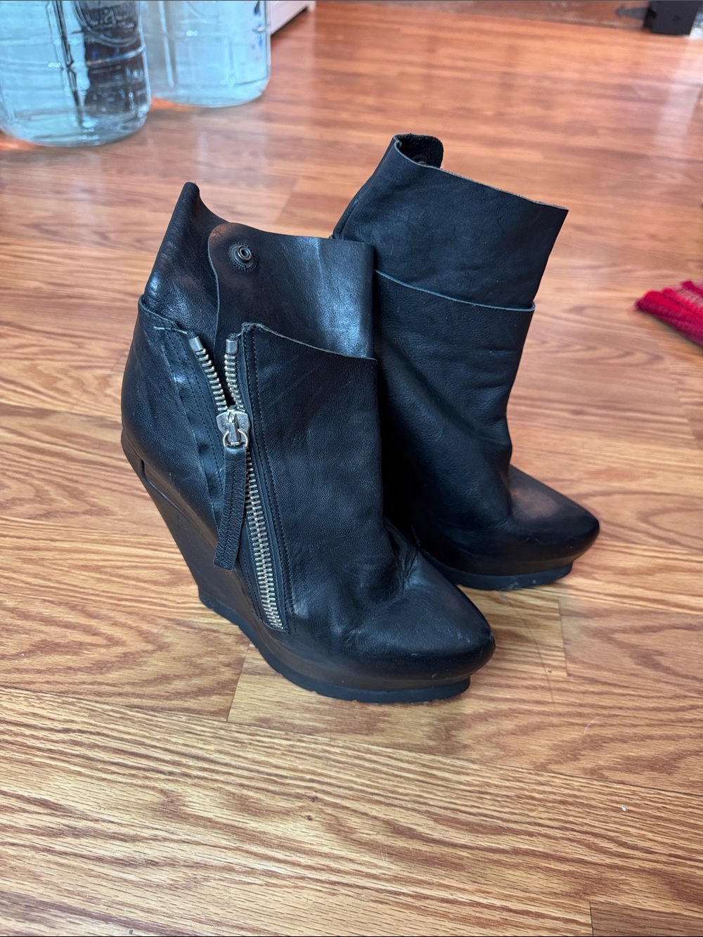 Women's platform goth vampire  Black Wedge Ankle Boot boots bootie couture
